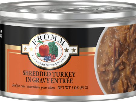 Fromm Wet Cat Food Four-Star Shredded Turkey 3oz Can Single Online now