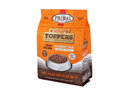 Primal Frozen Raw Dog Food Market Mix Topper - Beef 5lb Sale