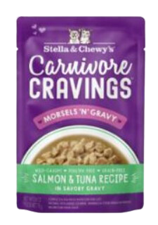 Stella & Chewy s Wet Cat Food Carnivore Cravings Morsels N  Gravy Salmon & Tuna 2.8oz Pouch Single Sale