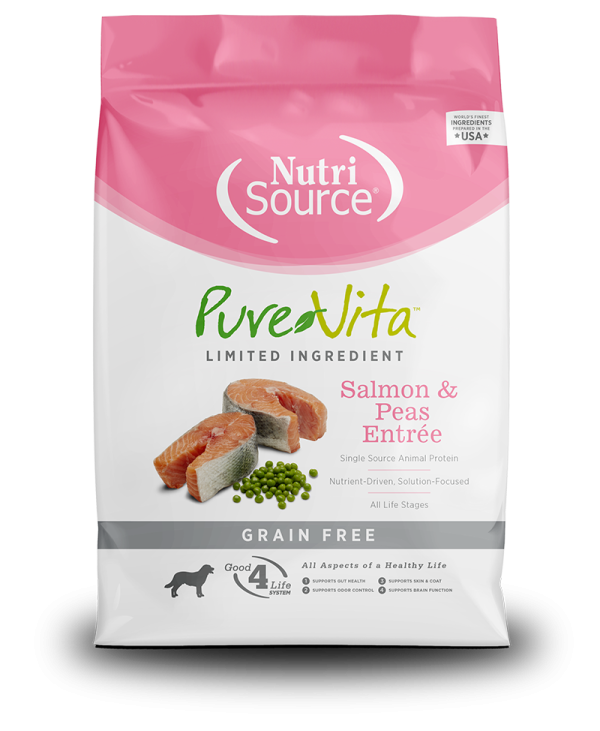 PureVita Dry Dog Food Grain-Free Salmon & Peas Entrée For Sale