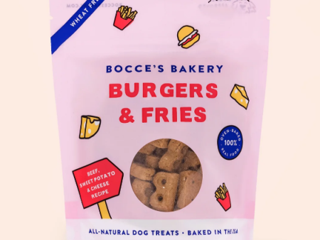 Bocce’s Limited Edition Crunchy Dog Treats - Burgers & Fries 5oz Bag For Discount