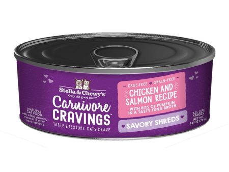 Stella & Chewy s Wet Cat Food Carnivore Cravings Savory Shreds Chicken & Salmon Recipe Online now