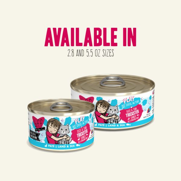 B.F.F. Wet Cat Food PLAY (Paté Lovers, Aw Yeah!) Duck & Tuna Trickster Hot on Sale