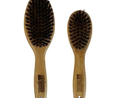 Bamboo Groom Oval Bristle Brush w  Natural Boar Bristles - Small Medium Online