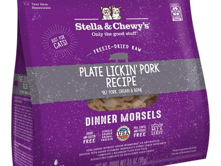 Stella & Chewy s Freeze-Dried Raw Cat Food Dinner Morsels Plate Lickin  Pork on Sale