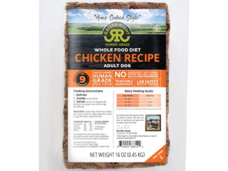 Raised Right Adult Dog Recipe - Chicken 16oz Frozen Flexible Tray on Sale