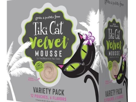 Tiki Cat® Wet Cat Food Velvet Mousse™ Variety Pack 2.8oz Pouches 12pk Online now