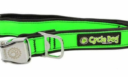 Cycle Dog MAX Reflective Regular Width Metal Clasped Collar -Green- For Sale