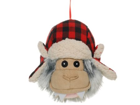 Tall Tails 2-in-1 Holiday Dog Toy - Yeti Head 4  (with spikey squeaker ball hidden inside!) Discount