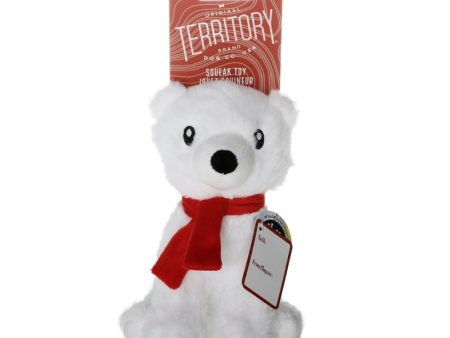 Territory Holiday Plush Squeaker Dog Toy - Polar Bear Discount