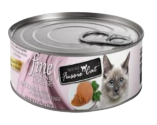 Fussie Cat Wet Cat Food Fine Dining Mousse- Mackerel W  Pumpkin 2.4oz Can Single Sale