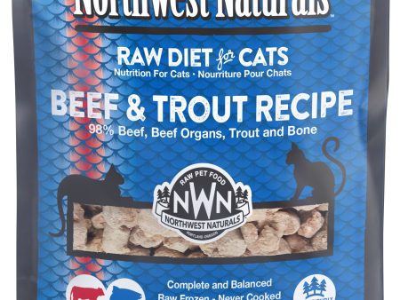 Northwest Naturals Frozen Raw Cat Food - Beef & Trout Recipe - 2lb Bag on Sale