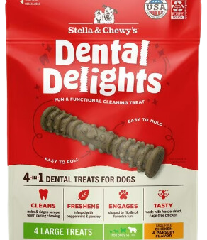 Stella & Chewy s Dental Delights Dog Treats - Large (51 lbs & up) - 4ct   5.5oz bag Hot on Sale