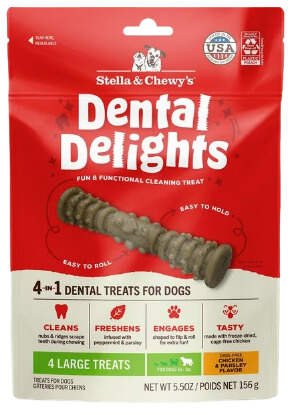 Stella & Chewy s Dental Delights Dog Treats - Large (51 lbs & up) - 4ct   5.5oz bag Hot on Sale