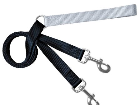 2 Hounds Design Double Connection Training Leash - 1  Wide Black Silver Online