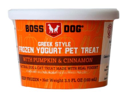 Boss Dog® Greek Style Frozen Yogurt Pet Treat - Pumpkin & Cinnamon 3.5oz Single Cup Hot on Sale