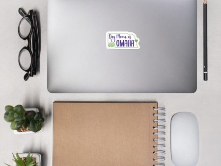 Dog Moms of Omaha Sticker Green & Purple on Sale