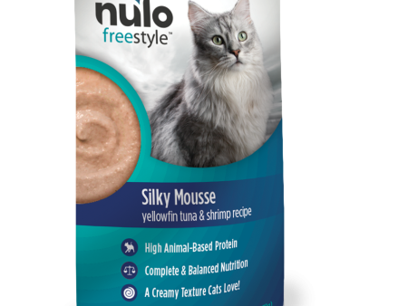 Nulo Wet Cat Food FreeStyle Silky Mousse Grain-Free Yellowfin Tuna & Shrimp Recipe 2.8oz Pouch Single Hot on Sale