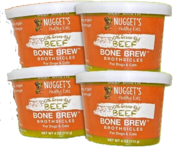 Nugget s Healthy Eats Dog Cat Frozen Beef Bone Broth 4oz Single Supply