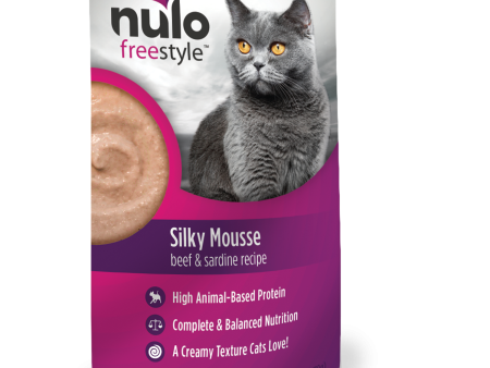 Nulo Wet Cat Food FreeStyle Silky Mousse Grain-Free Beef & Sardine Recipe 2.8oz Pouch Single on Sale