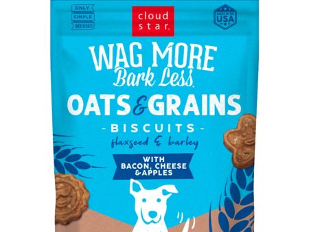 Cloud Star Wag More Bark Less Oats & Grains Biscuits Bacon, Cheese & Apple 3lb Bag For Cheap