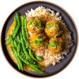 01 - Firecracker Meatballs with White Rice and Green Beans For Discount