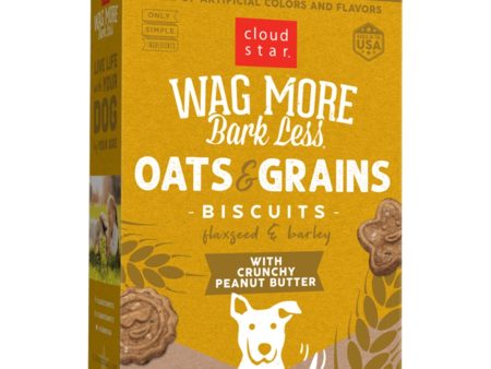 Cloud Star Wag More Bark Less Oats & Grains Biscuits Crunchy Peanut Butter 16oz Box Supply