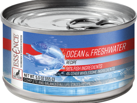 Essence Wet Cat Food Ocean & Freshwater Recipe 5.5oz Can Single For Sale