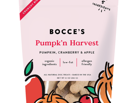 Bocce’s Small Batch Crunchy Dog Biscuits - Pumpk n Harvest 12oz Bag Online Sale