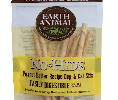 Earth Animal No-Hide Chews Packages - Peanut Butter Stix 10pk Online now