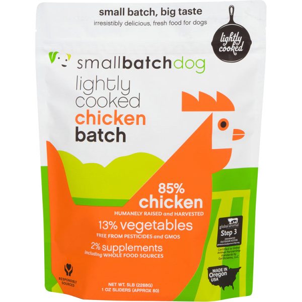 SmallBatch Frozen Lightly Cooked Dog Food - Chicken Sliders 5lb Bag - 80 1oz sliders Online