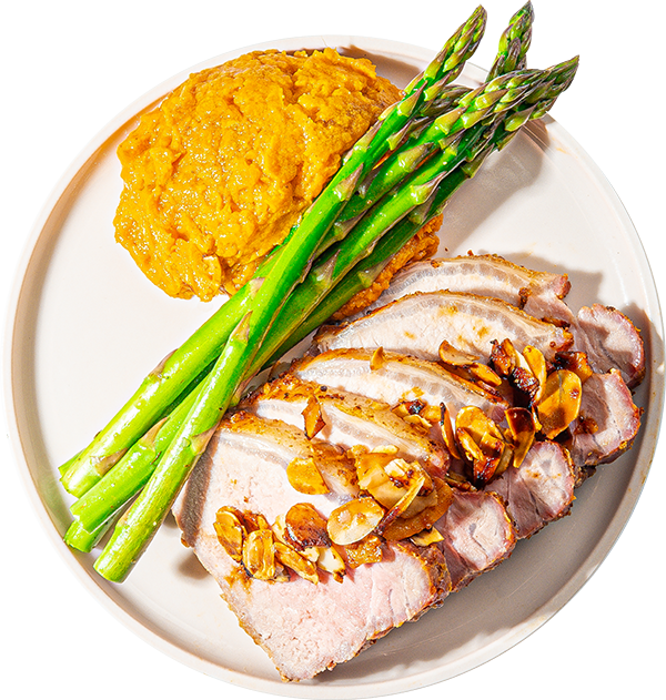 19 - Paleo Smoky Pork Tenderloin with Sweet Potato Mash and Asparagus (GF) Online Hot Sale