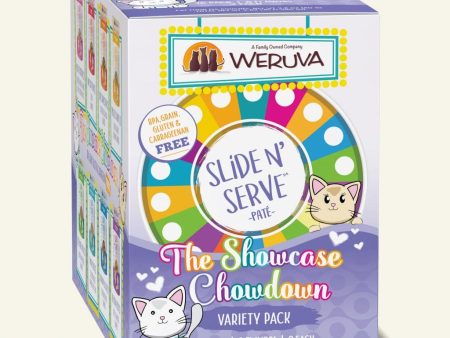 Weruva Wet Cat Food Patés Slide & Serve Showcase Chowdown Variety Pack 2.8oz Pouch 16pk Cheap