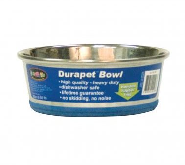 Durapet® OurPets® Premium Rubber-Bonded Stainless Steel Bowl - 20oz (1.2pt) Online Hot Sale