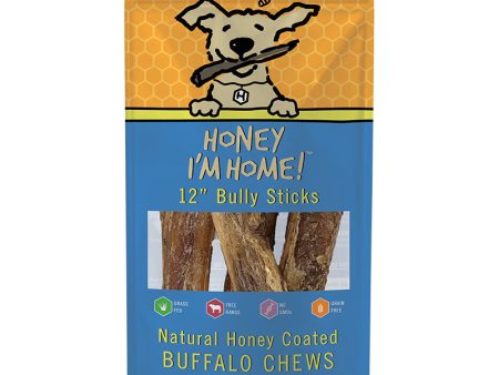 Honey I m Home! Buffalo Bully Sticks 12  7.94oz Bag - 5pk For Discount