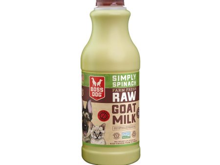 Boss Dog® Frozen Farm Fresh Raw Goat Milk for Dogs & Cats - Simply Spinach 32oz Bottle Online Hot Sale