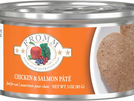 Fromm Wet Cat Food Four-Star Pâté Chicken & Salmon 3oz Can Single Online now