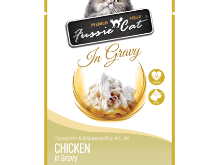 Fussie Cat Wet Cat Food Grain Free Premium Chicken Formula in Gravy 2.47oz Pouch Single Supply