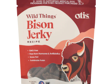 O.T.I.S. Wild Things Jerky Dog Treats - Bison Jerky - 4oz bag For Sale