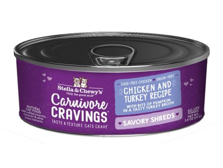 Stella & Chewy s Wet Cat Food Carnivore Cravings Savory Shreds Chicken & Turkey Recipe Online now