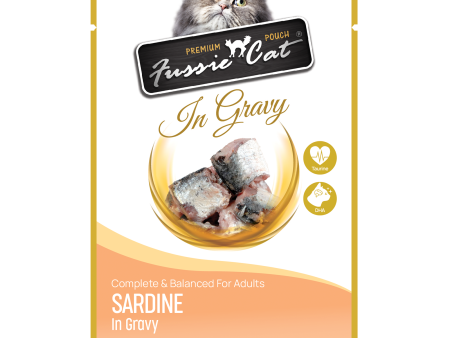 Fussie Cat Wet Cat Food Grain Free Premium Sardine Formula in Gravy 2.47oz Pouch Single Online now