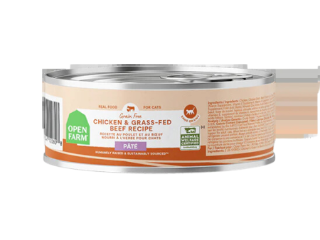 Open Farm Wet Cat Food - Chicken & Grass-Fed Beef Recipe 2.8oz Can Single For Sale