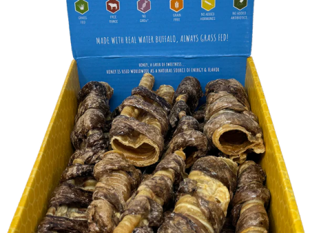 Honey I m Home! Individual Wheezy Wraps - Buffalo Trachea Wrapped in Lung Dog Chew 6  Online Sale