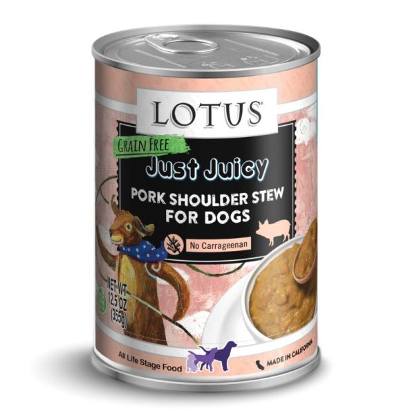 Lotus Wet Dog Food Just Juicy Stews - Pork Shoulder Online now