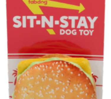 Fab Dog Fast Foodies Sit N Stay Cheeseburger Dog Toy on Sale