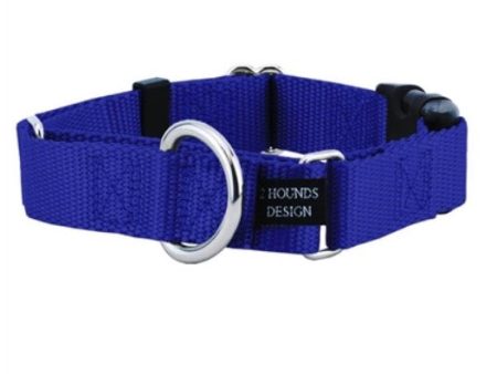 2 Hounds Design 1” Wide Solid Colored Buckle Martingale COMBO Collar - Black - For Discount