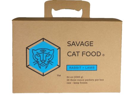 Savage Cat Food Frozen Raw - Rabbit + Lamb 3oz 28ct Sale