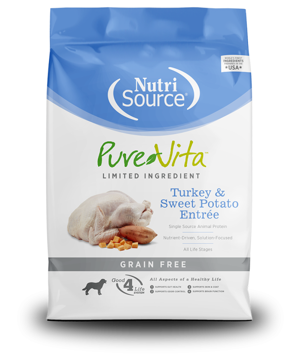 PureVita Dry Dog Food Grain-Free Turkey & Sweet Potato Entrée Hot on Sale