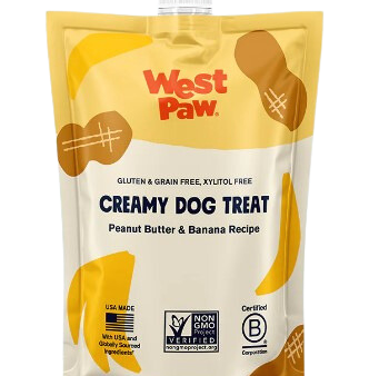 West Paw Creamy Dog Treat Peanut Butter & Banana 6.2oz pouch Online Hot Sale