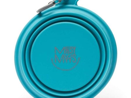 Messy Mutts Collapsible Silicone Bowl Blue - Large Online Sale